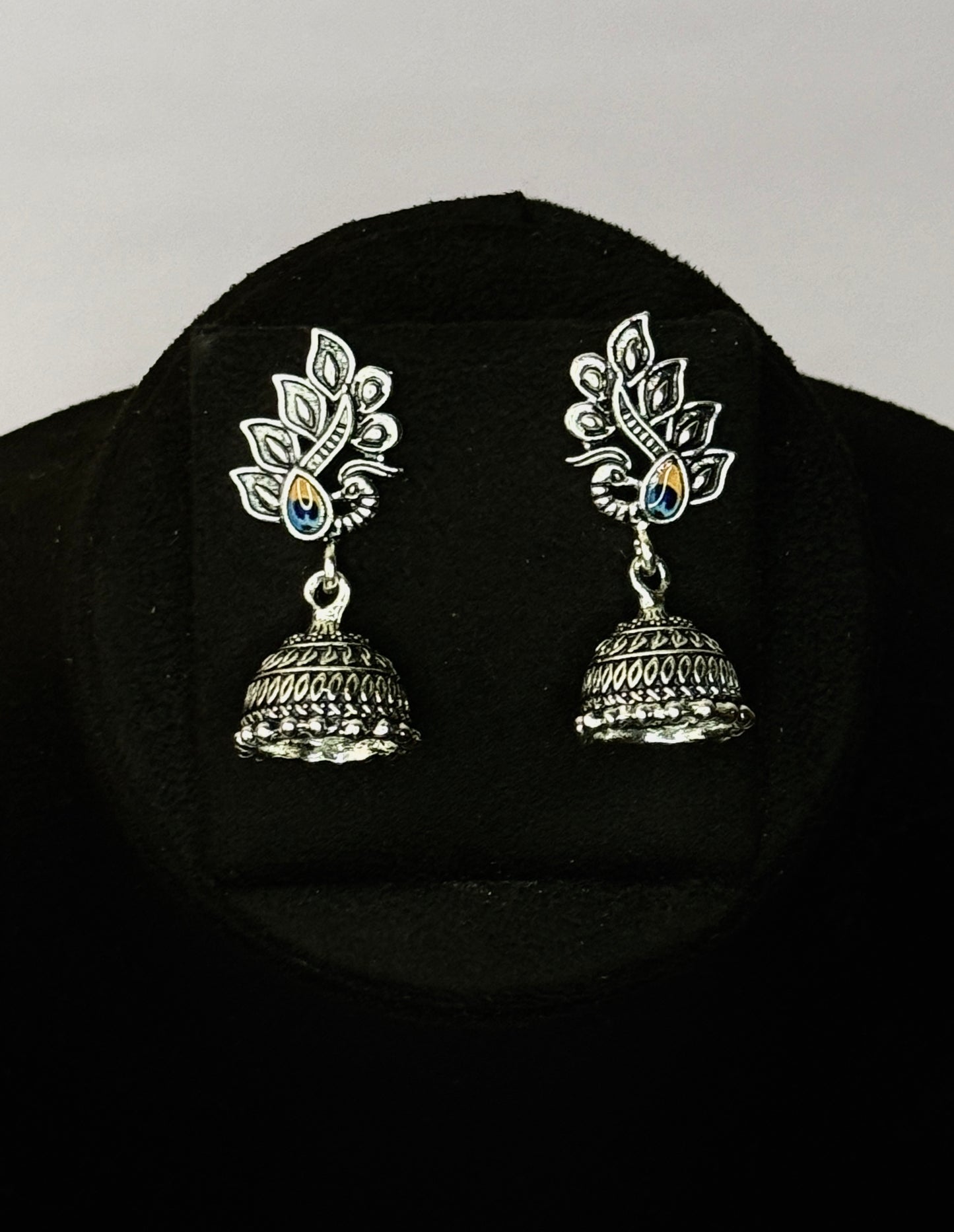 Mayuri Enamel Jhumka Earrings