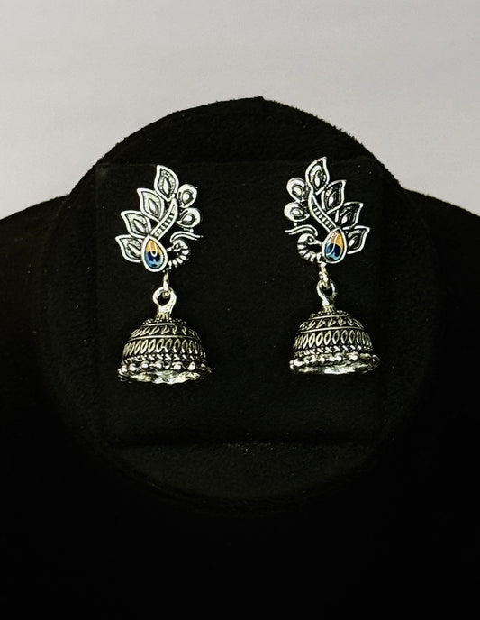 Mayuri Enamel Jhumka Earrings