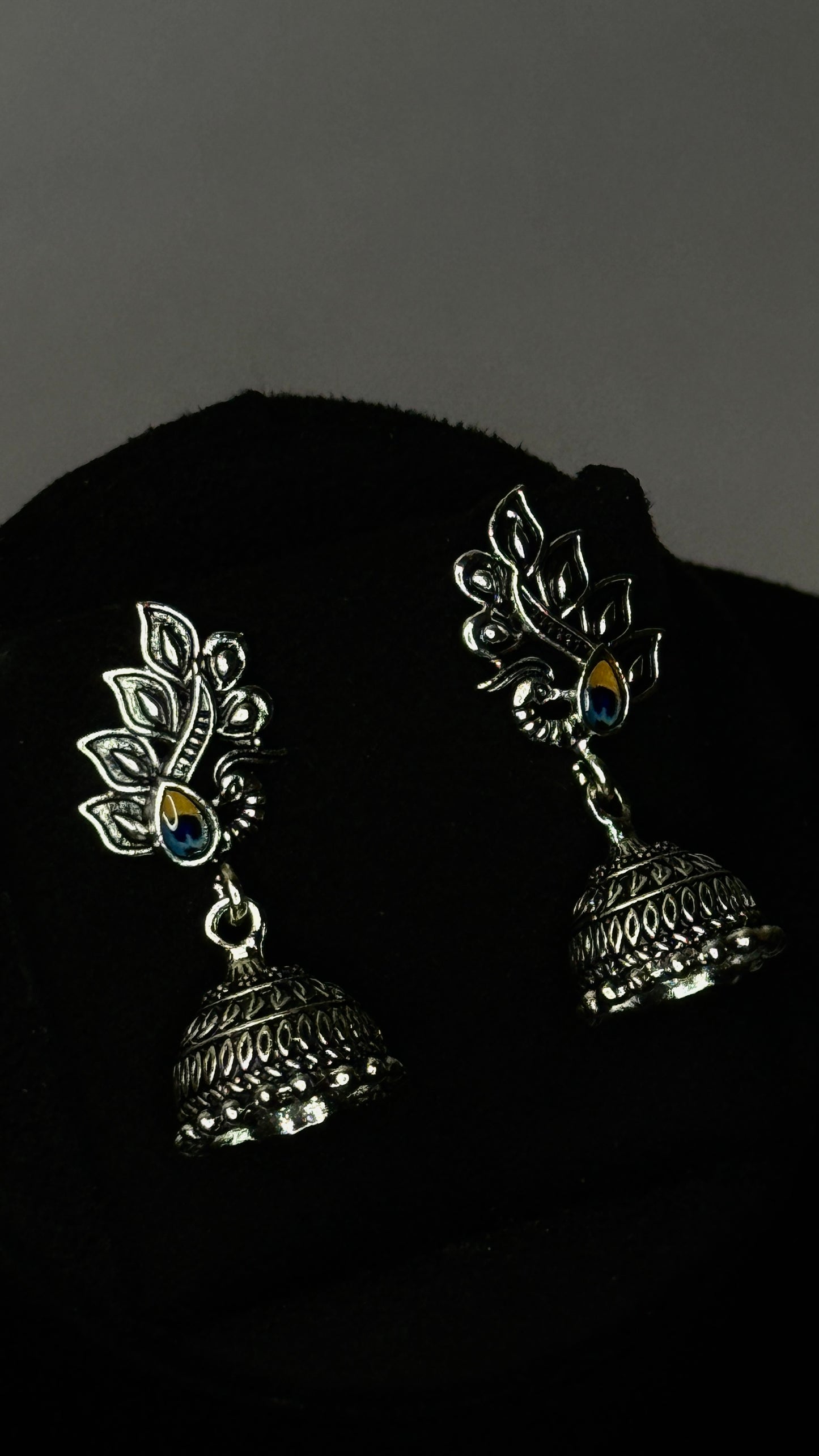 Mayuri Enamel Jhumka Earrings