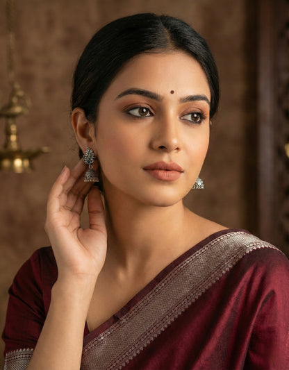 Mayuri Enamel Jhumka Earrings